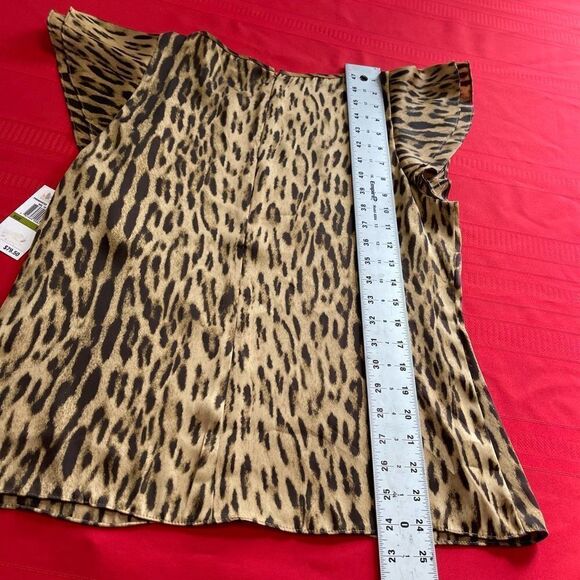 NWT Michael Michael Kors Barley Leopard Top Blouse Size 14P New - Picture 8 of 8